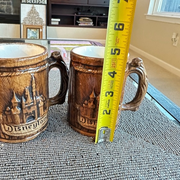 Set of 2 Vintage Disneyland Mugs | Sleeping Beauty Castle Wood-Look - Picture 4 of 9